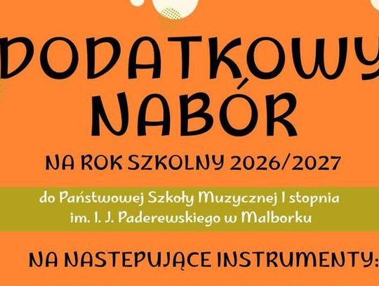 Dodatkowy nabór do szkoły muzycznej w Malborku. Są jeszcze wolne miejsca!