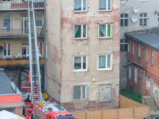 Groźny pożar kamienicy na Kościuszki