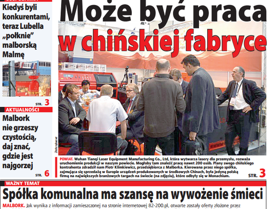 Najnowsza Gazeta Malborska: Praca w chińskiej fabryce