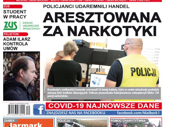 Najnowszy numer Gazety Malborskiej już w Twoim kiosku!!! A w nim m. in. Kobieta aresztowana za narkotyki oraz Jarmark rzemiosła na Zamku Krzyżackim.