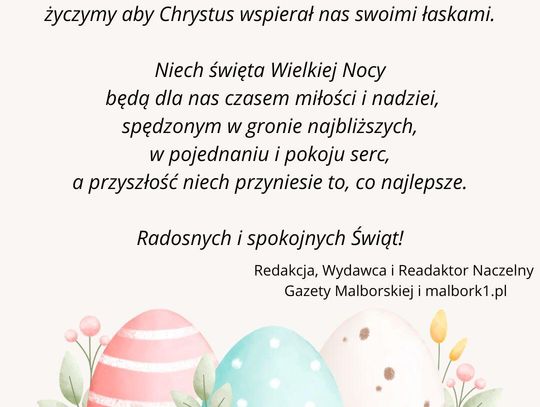 Najserdeczniejsze życzenia z okazji Świąt Wielkanocnych