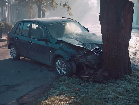 Nietrzeźwy kierowca uderzył w drzewo. Poważne zagrożenie na drogach