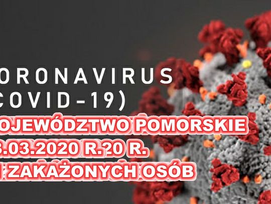 Pierwsza zakażona osoba z powiatu kwidzyńskiego. Stan zakażeń koronawirusem na 23.03.2020 