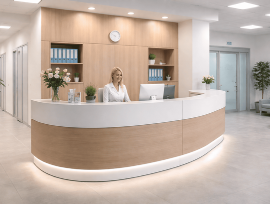 Pierwszy kontakt pacjenta z placówką. Jaką funkcję pełni lada recepcyjna i dlaczego ma znaczenie? Pierwszy kontakt pacjenta z placówką. Jaką funkcję pełni lada recepcyjna i dlaczego ma znaczenie?
