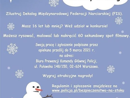 Policja zaprasza do udziału w konkursie pn. „Śnieżny dekalog”
