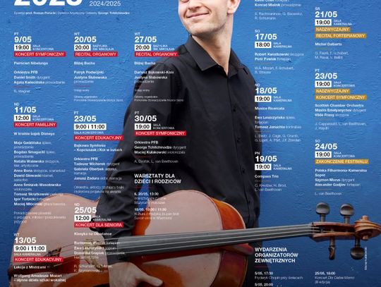 Polska Filharmonia Bałtycka im. Fryderyka Chopina w Gdańsku zaprasza na koncerty i wydarzenia muzyczne w maju 2025 r.