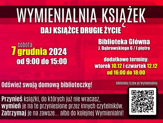 Rusza kolejna edycja WYMIENIALNI KSIĄŻEK Miejskiej Biblioteki Publicznej w Tczewie zaprasza!