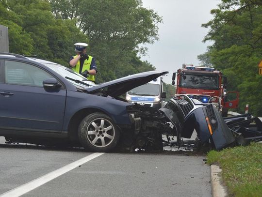 Wypadek na krajowej 22 przed mostem Knybawskim