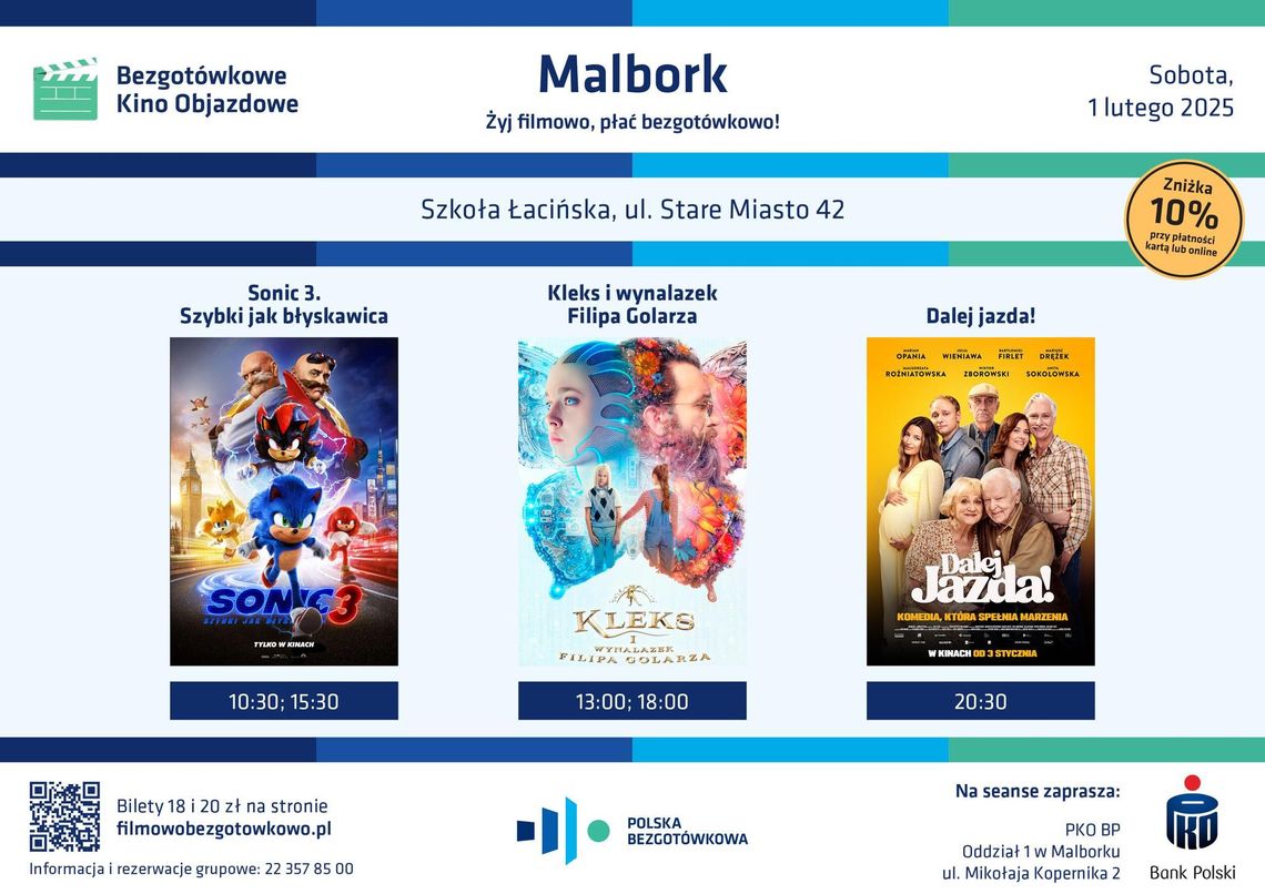 Bezgotówkowe Kino Objazdowe ponownie w Malborku