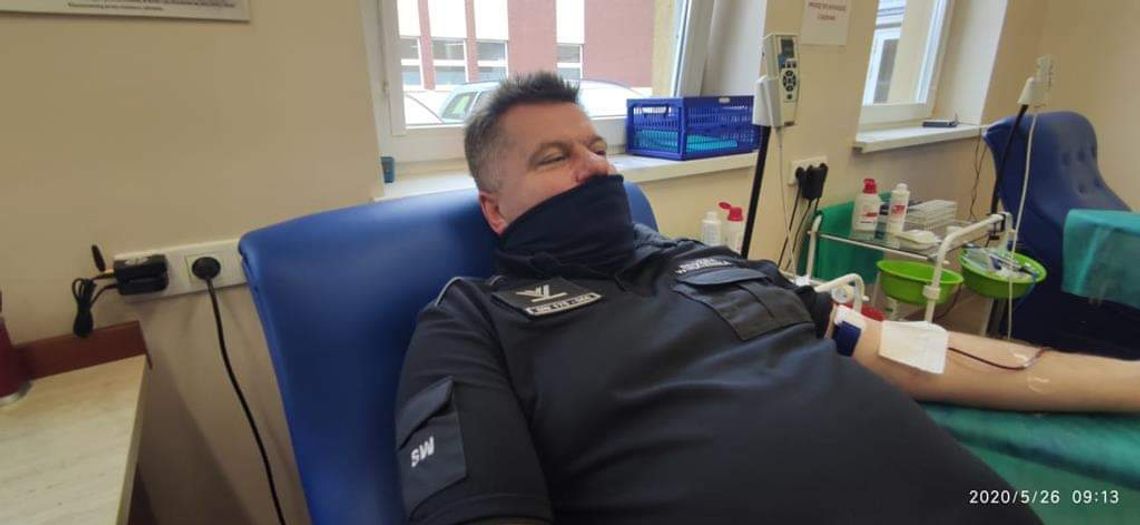 Funkcjonariusz ZK Malbork rekordzistą w SW w oddawaniu krwi   