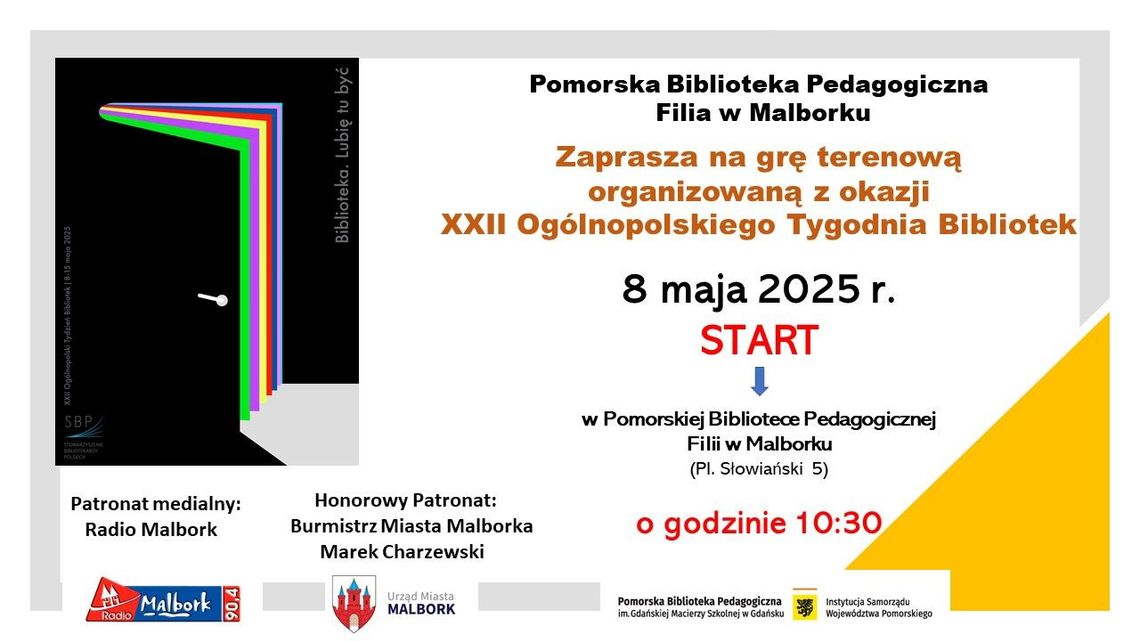 Gra terenowa z okazji Tygodnia Bibliotek - 8 maja 2025 r. Gra terenowa z okazji Tygodnia Bibliotek - 8 maja 2025 r.