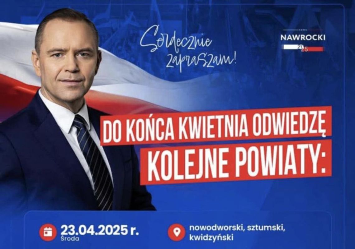 Karol Nawrocki jutro pojawi się na Powiślu w Sztumie, Dzierzgoniu i Kwidzynie Karol Nawrocki jutro pojawi się na Powiślu w Sztumie, Dzierzgoniu i Kwidzynie