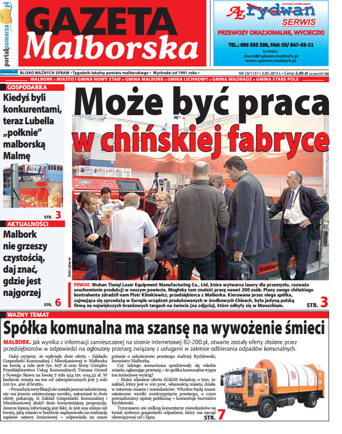 Najnowsza Gazeta Malborska: Praca w chińskiej fabryce