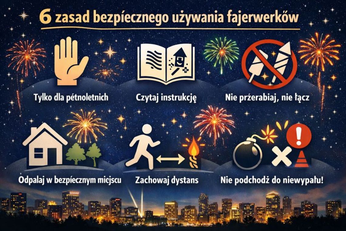 Odpalaj fajerwerki z głową! Nie dopóść, by euforia zamieniła się w tragedię...