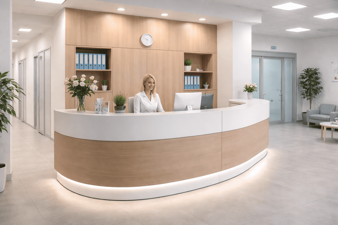 Pierwszy kontakt pacjenta z placówką. Jaką funkcję pełni lada recepcyjna i dlaczego ma znaczenie? Pierwszy kontakt pacjenta z placówką. Jaką funkcję pełni lada recepcyjna i dlaczego ma znaczenie?