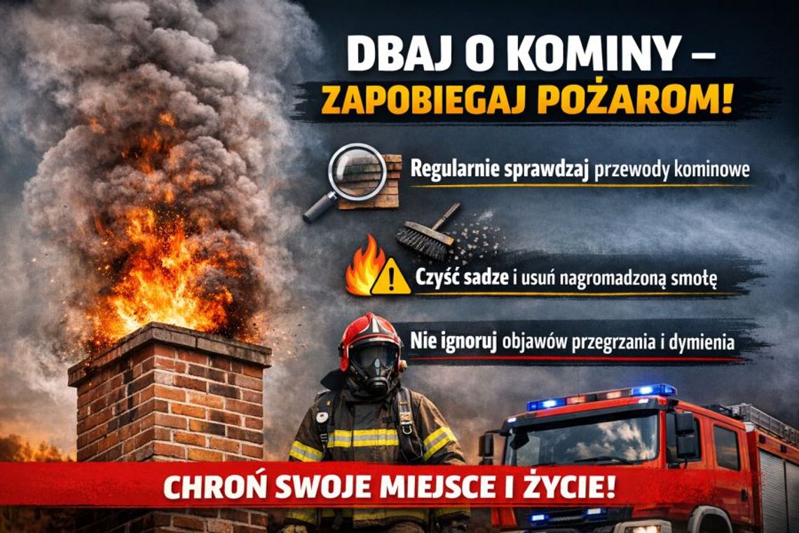 Pożar sadzy w szkolnym kominie. Ewakuowano ponad 120 osób