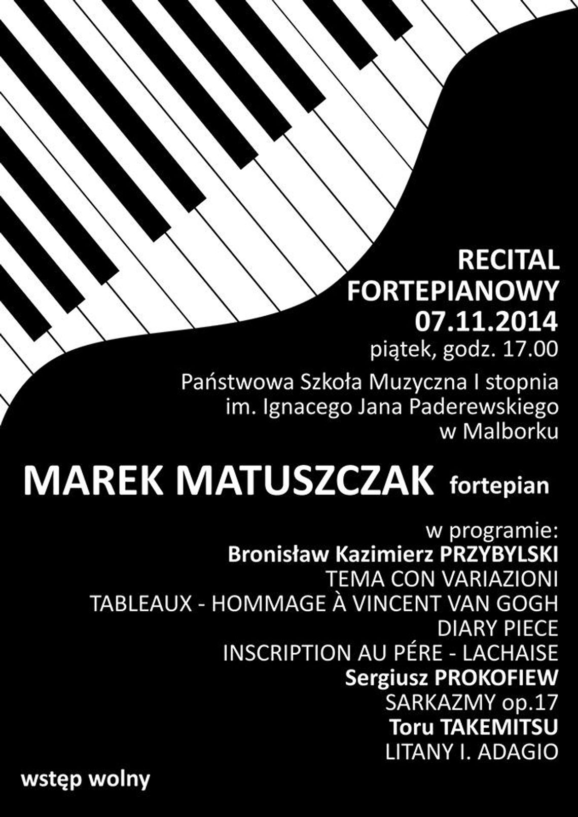 Recital fortepianowy w szkole muzycznej 