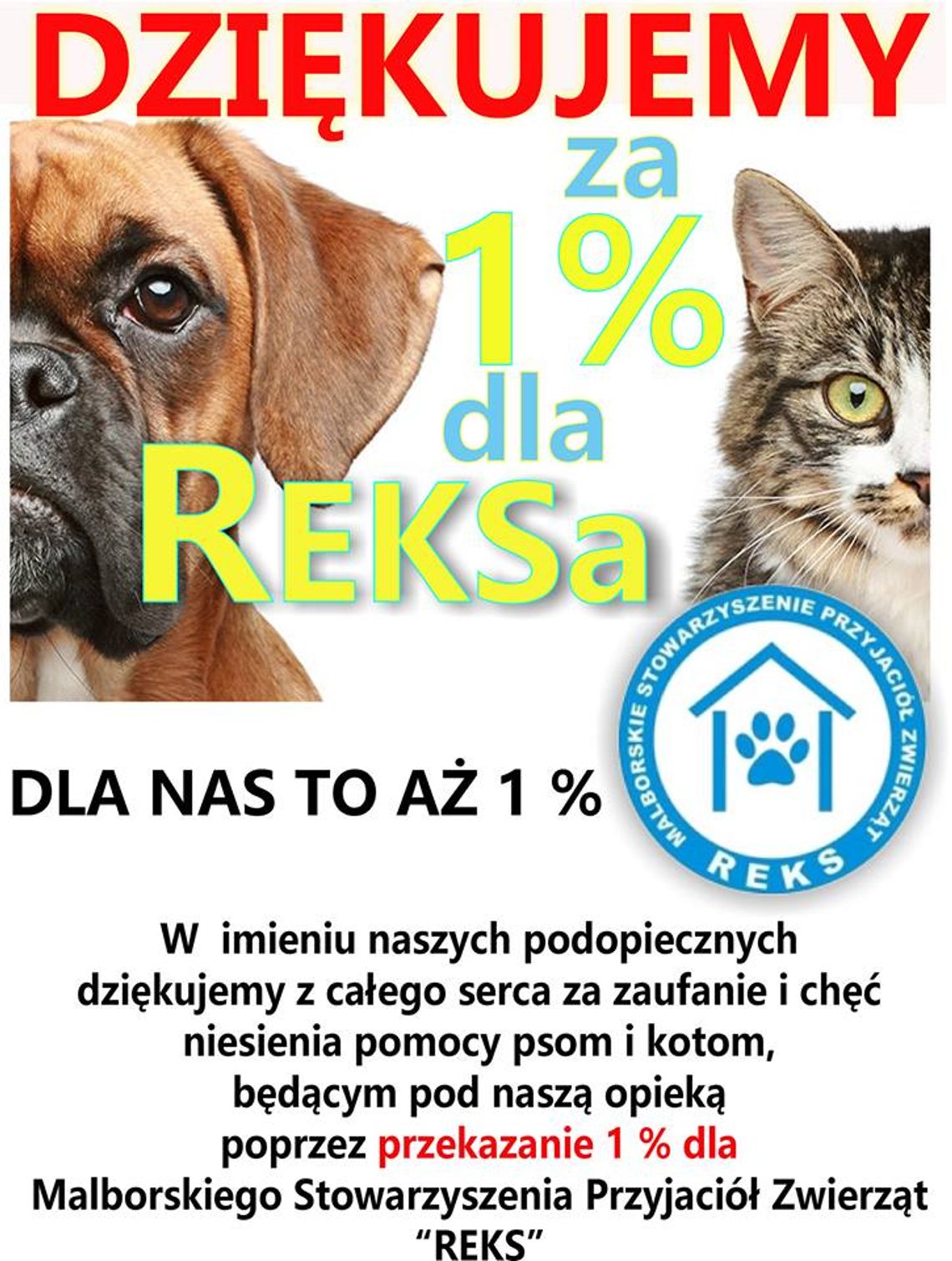 Reks dziękuje za 1 procent