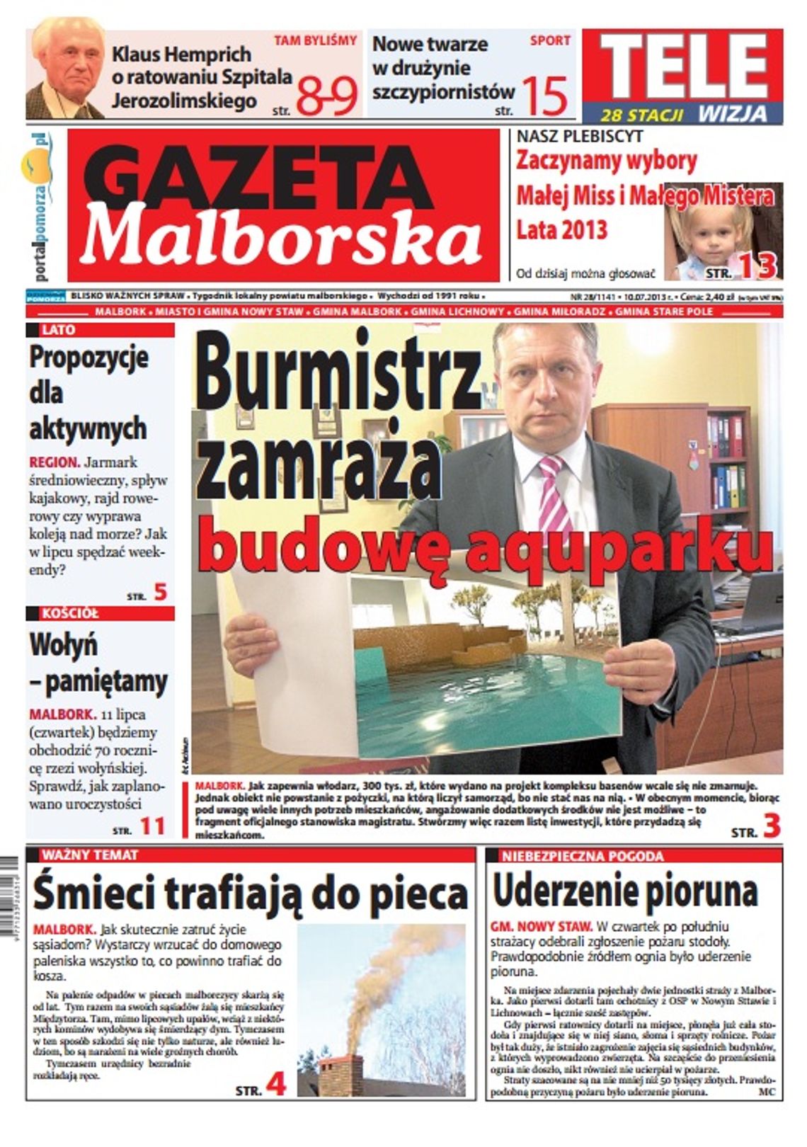 W Gazecie Malborskiej: burmistrz zamraża, emerytki górą, śmieci w piecu...