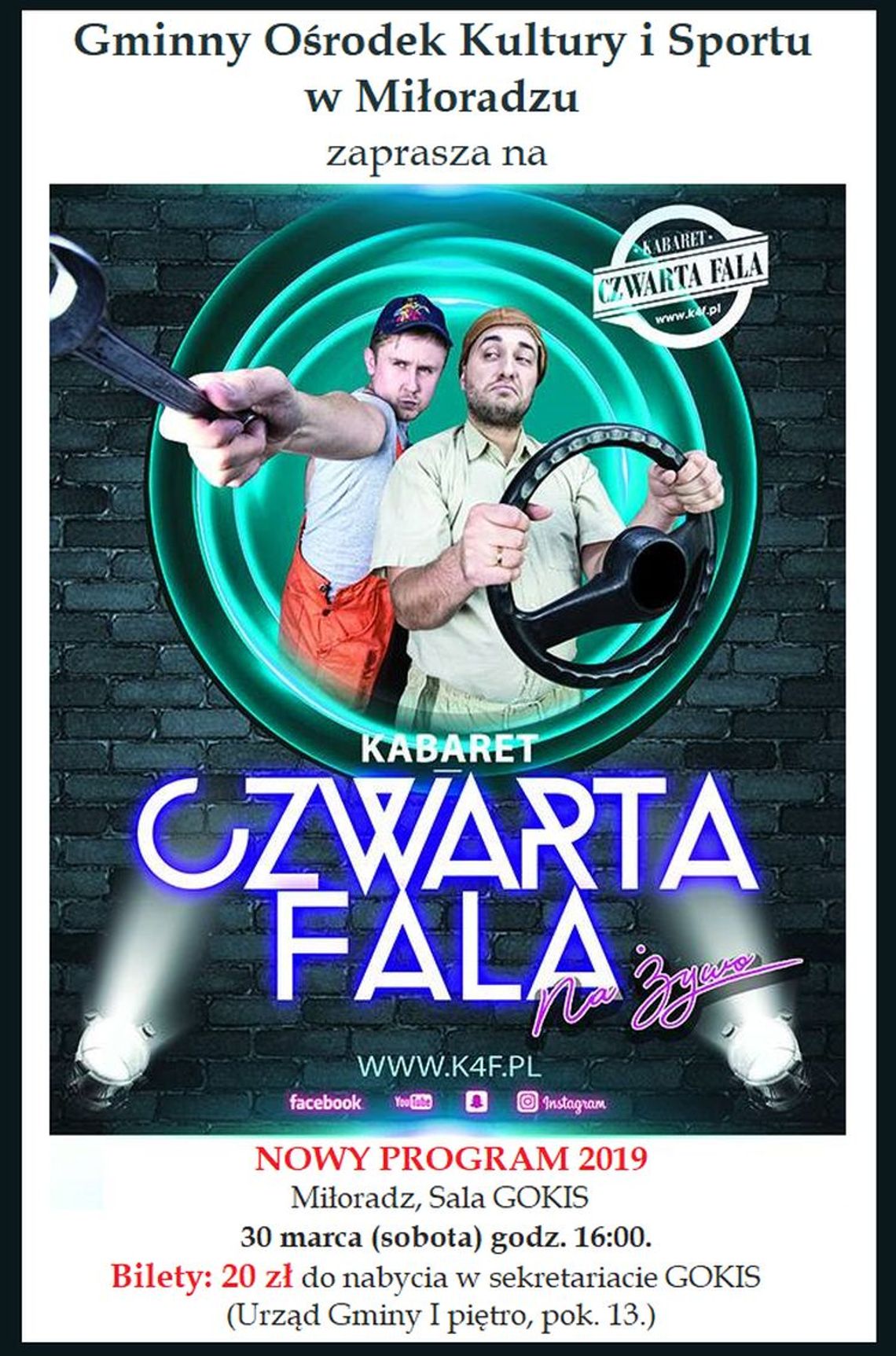 W Miłoradzu wystąpi kabaret Czwarta Fala – autorzy kultowego hitu „Wieśka Tico”