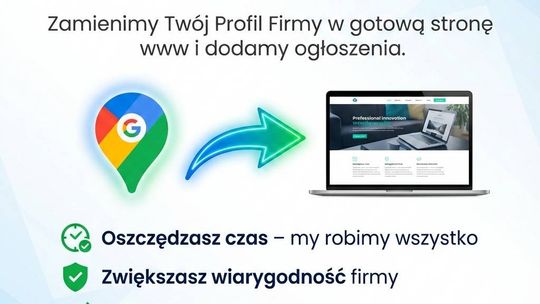 Profesjonalna strona z Twojej wizytówki Google