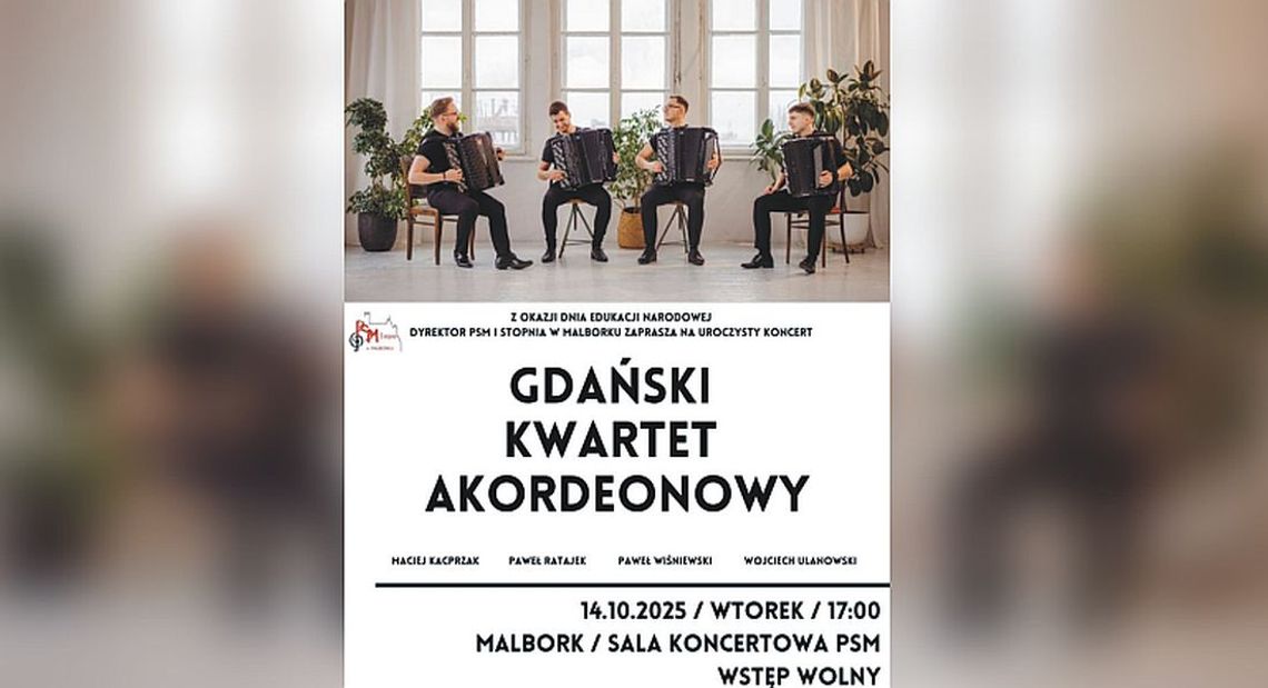 Gdański Kwartet Akordeonowy zagra w PSM