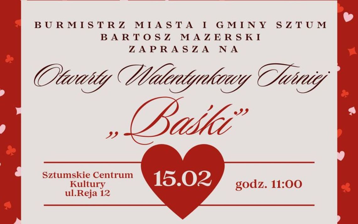 Zapraszamy na Otwarty Walentynkowy Turniej „Baśki”