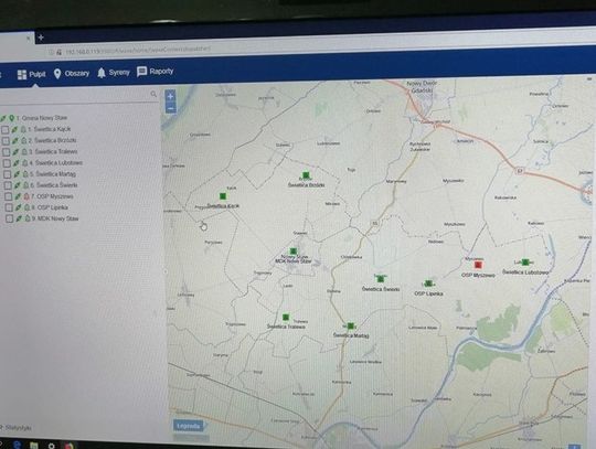 Mapa prezentuje miejsca, w których działają nowe urządzenia w gminie Nowy Staw. / mat. prasowe
